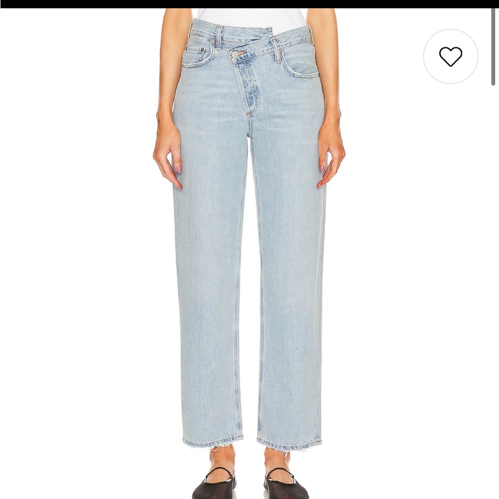 AGOLDE Criss Cross Straight Leg Jeans - Wired Blue